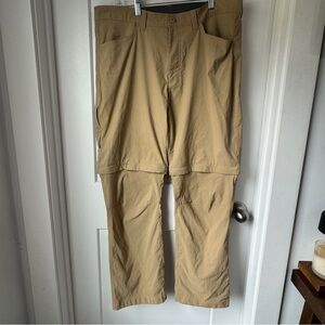 Eddie Bauer Men’s Khaki Convertible Tech Pants Size 36×30 Outdoor Hiking Nylon